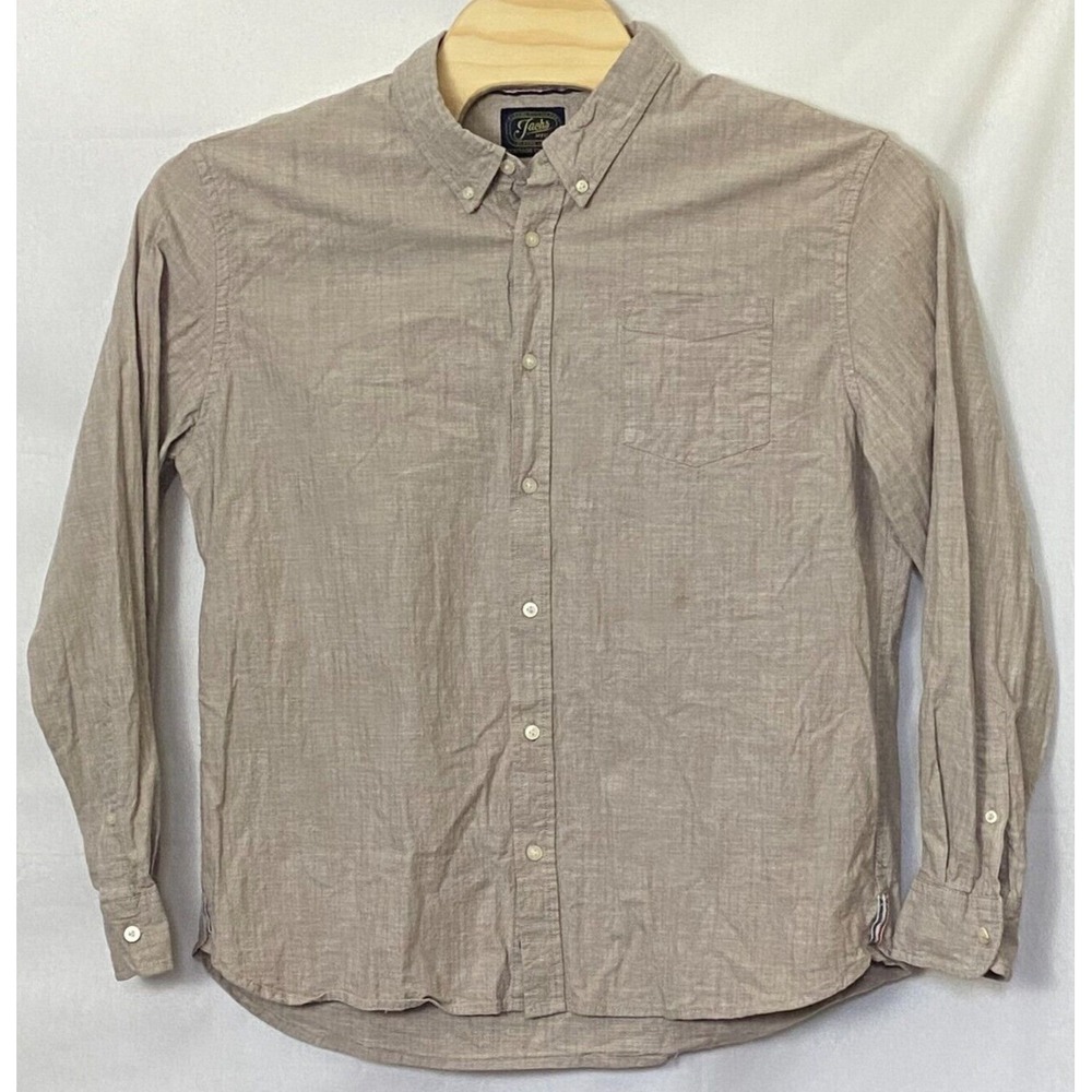 Jachs New York Mens Heritage Chambray Shirt XL Khaki Tan‎ Long Sleeve Workshirt